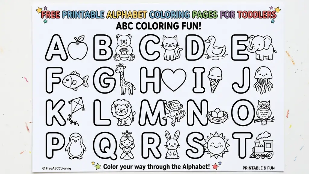 Free Printable Alphabet Coloring Pages for Toddlers